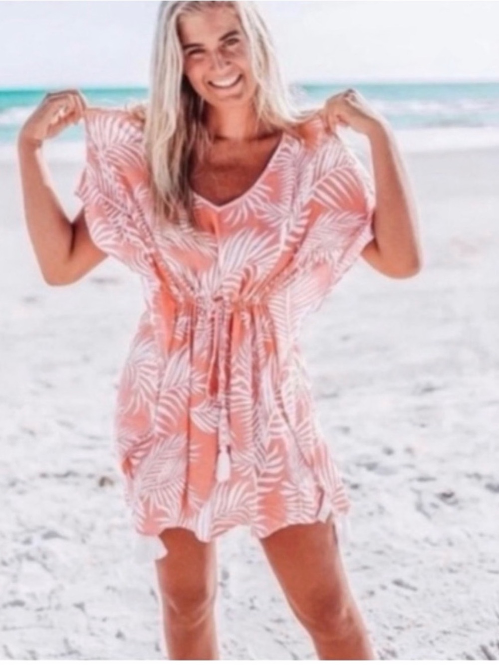Cleobella Women's Dreamy Sunset Coverup - Coral/White - One Size